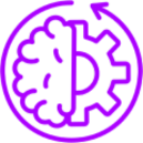 A purple circle with a large letter b in it.